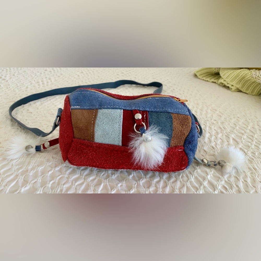 Colorful Patchwork Suede Crossbody Bag